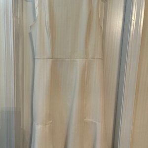 Like New White House Black Market Cream Sheath Dress, Size 10